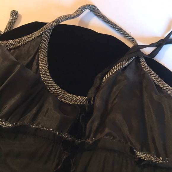 True Vintage Velvet Maxi Long Dress Prom Formal Old Hollywood Full Black Gown - Picture 10 of 12